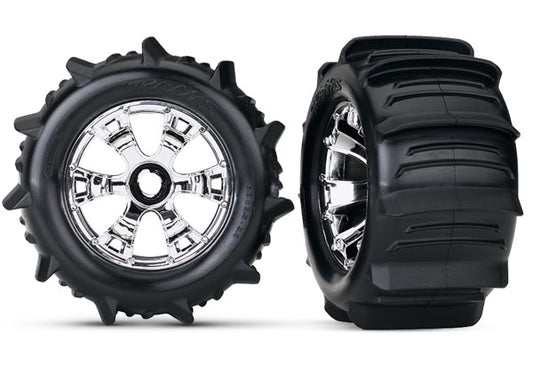Traxxas 5672 T&W Paddle Tire/Blk Chrm Geode